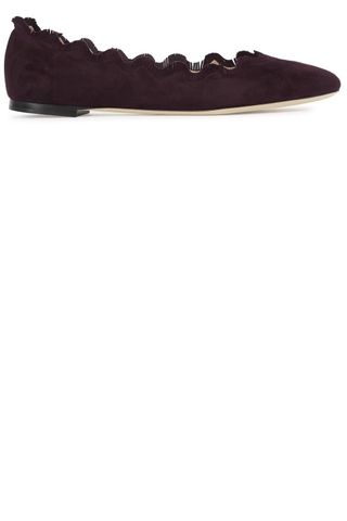 Chloe Dark Purple Suede Ballet Flats, £340