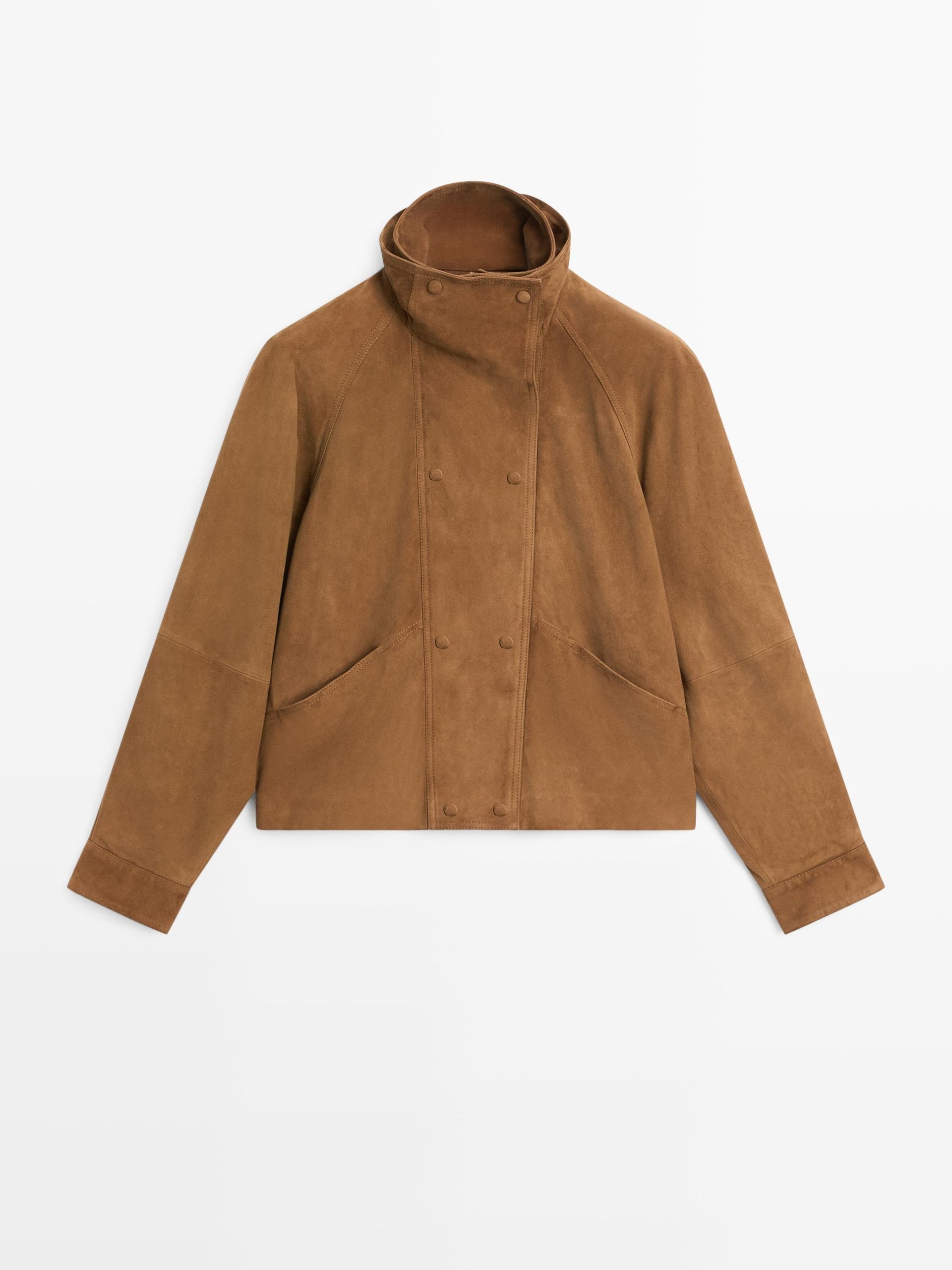 Massimo Dutti, Suede Leather Jacket With Buttons