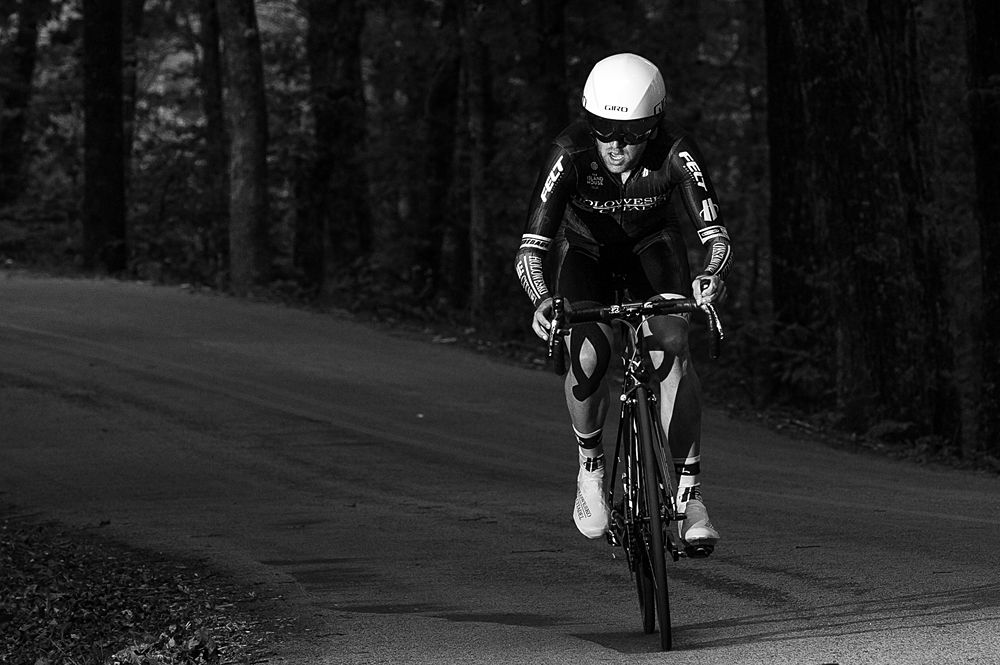 A Holowesko | Citadel Racing Team p/b Hincapie Sportswear (USA) rider makes his way up the switchback section of the course.