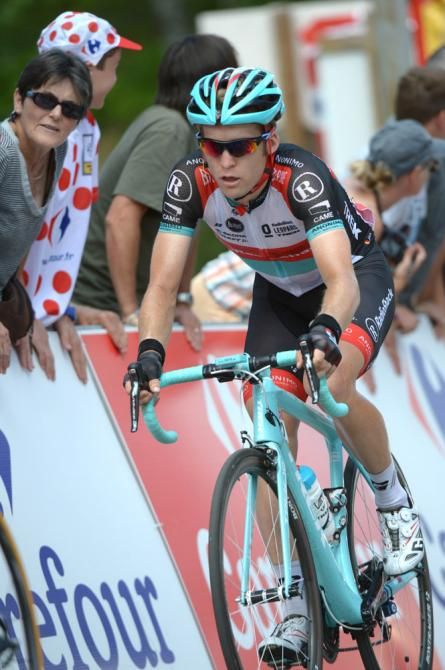Stage 2 winner and former yellow jersey holder Jan Bakelants (RadioShack Leopard) climbs to the finish