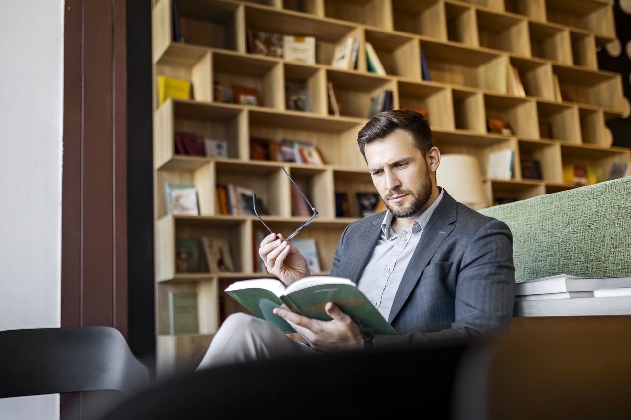 Businessman reading