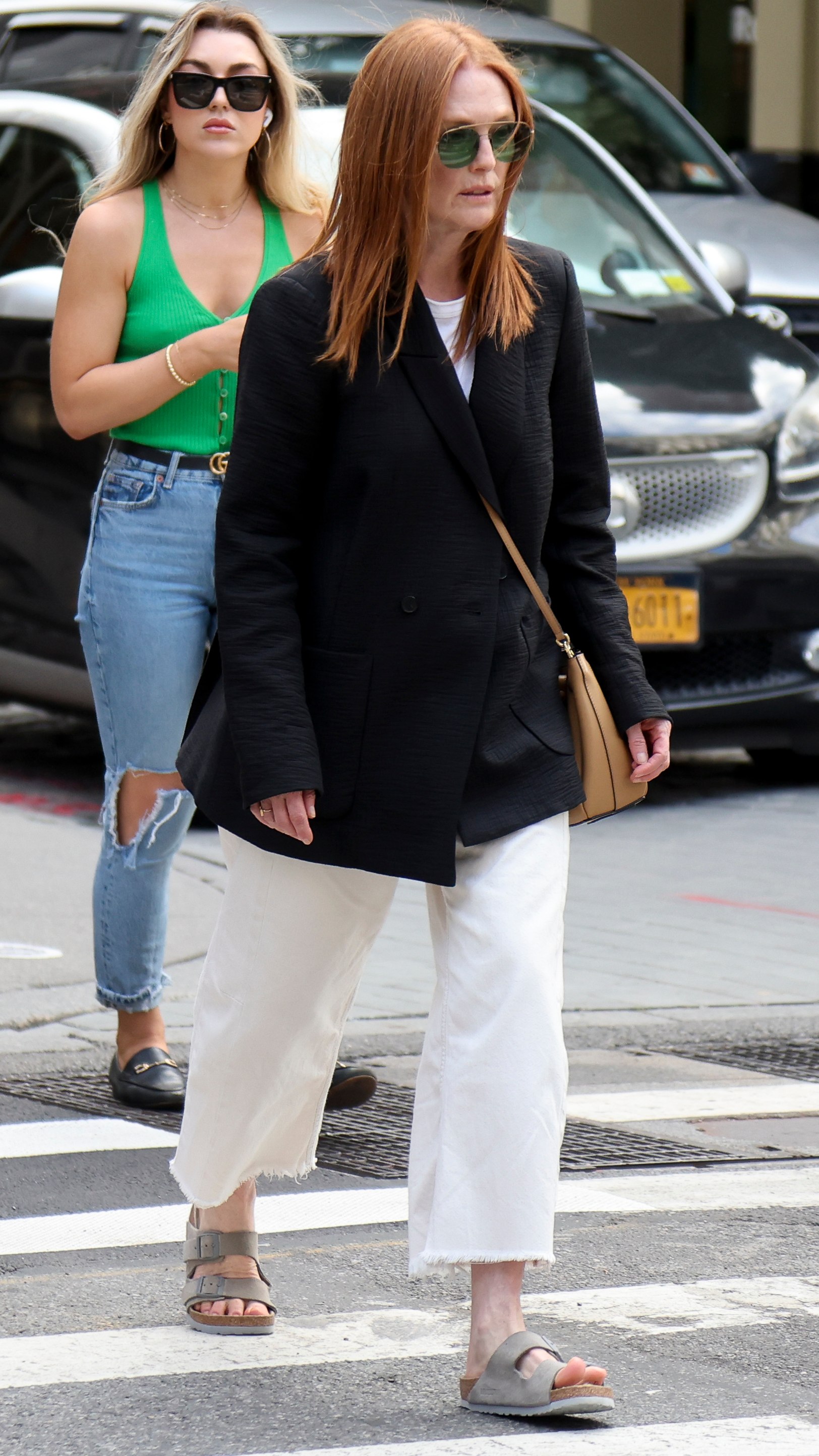 Julianne Moore walks in Soho on September 20, 2022