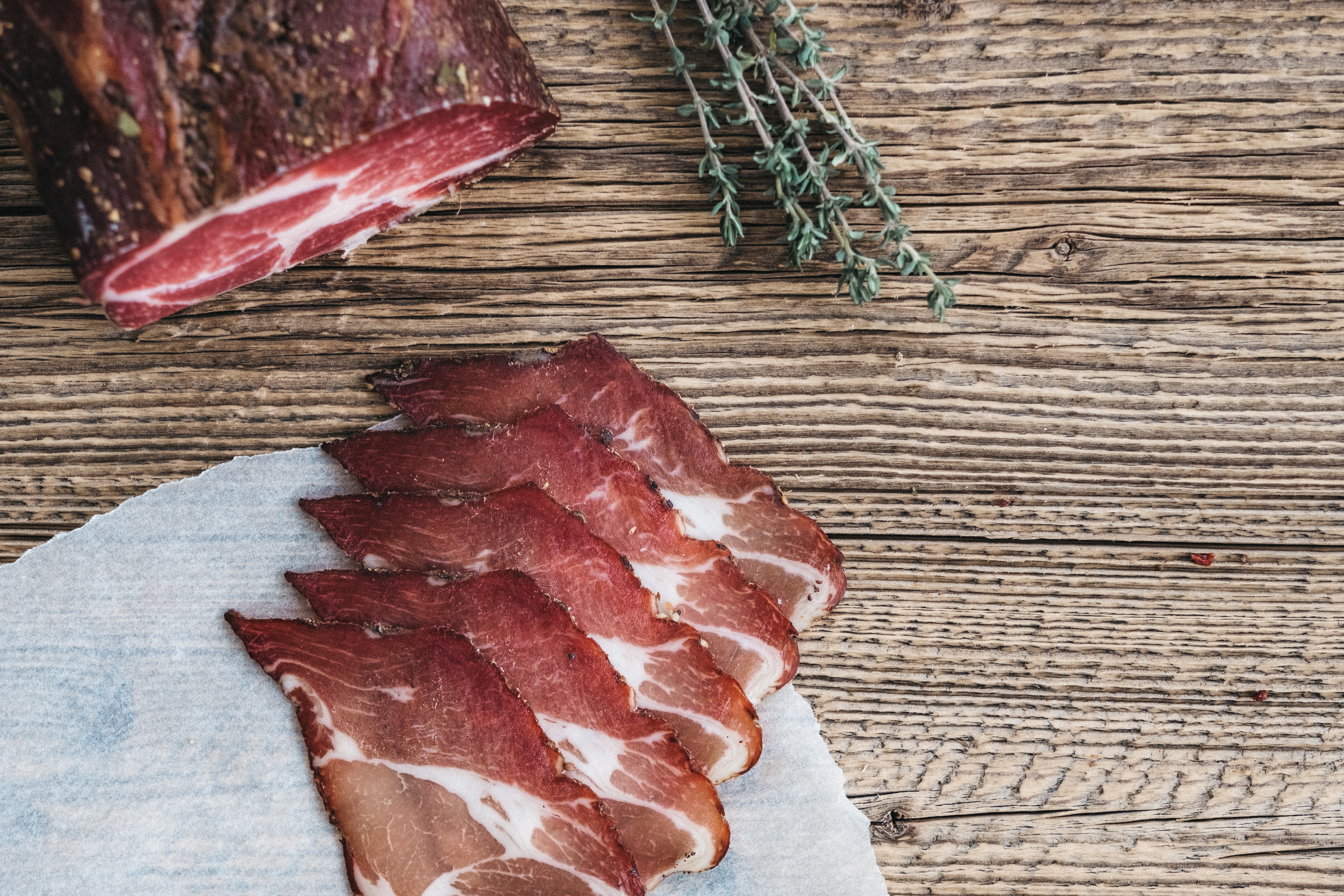 Cured meat prepared by the on-site butcher at Hotel Nesslerhof