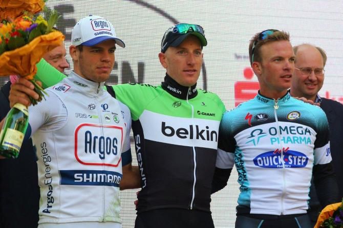 The three best riders on the day