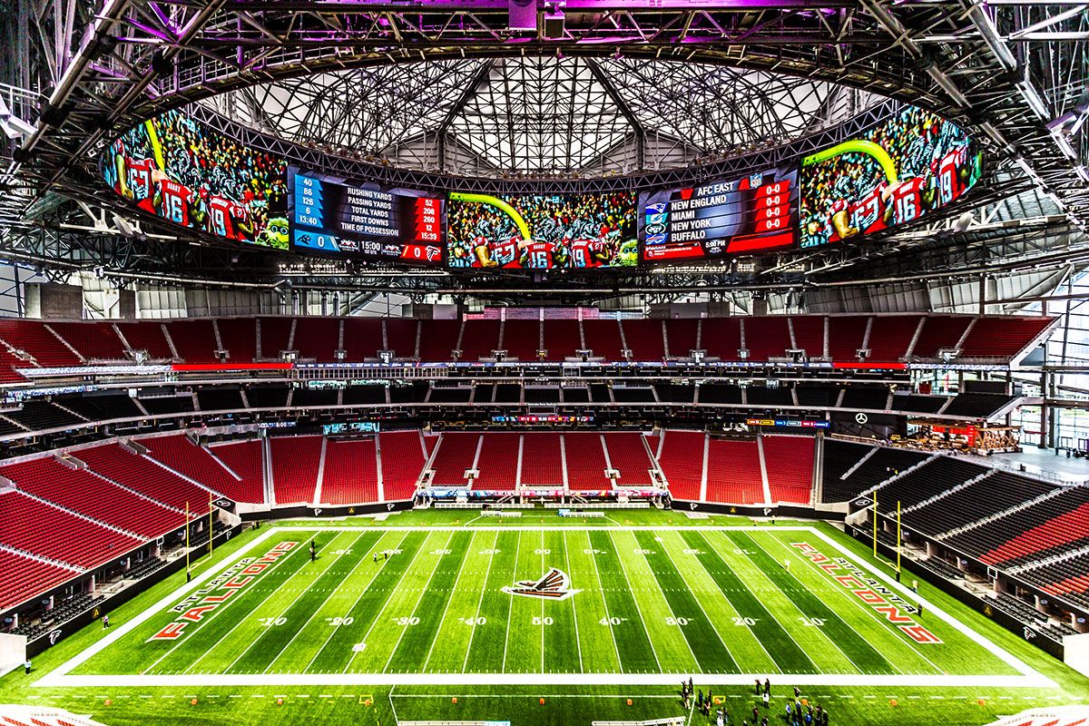 Болл арена. Мерседес-Бенц Стэдиум. Mercedes Benz Stadium Atlanta. Майами стадион.