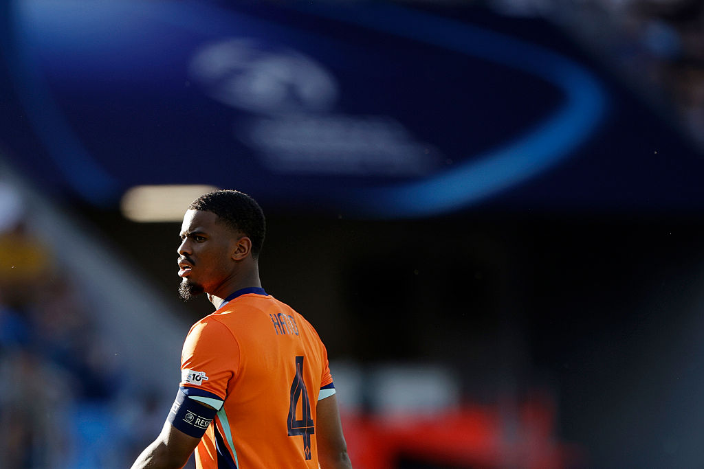 Jorrel Hato in action for the Netherlands under-21s