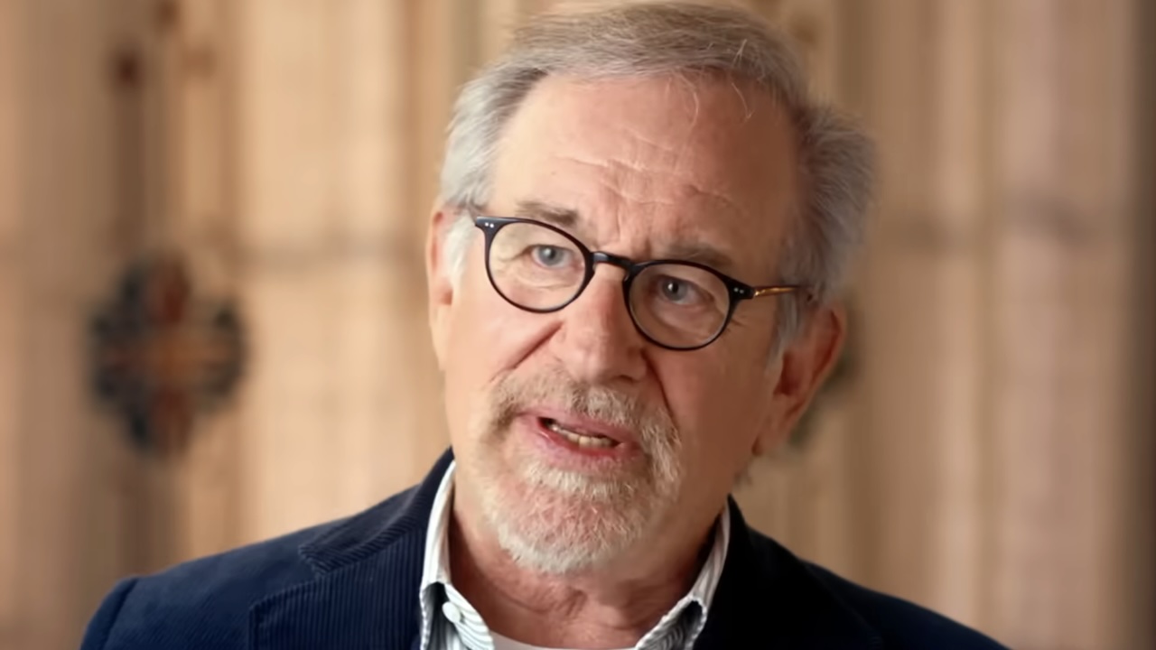 Steven Spielberg talking head shot in Music By John Williams documentary