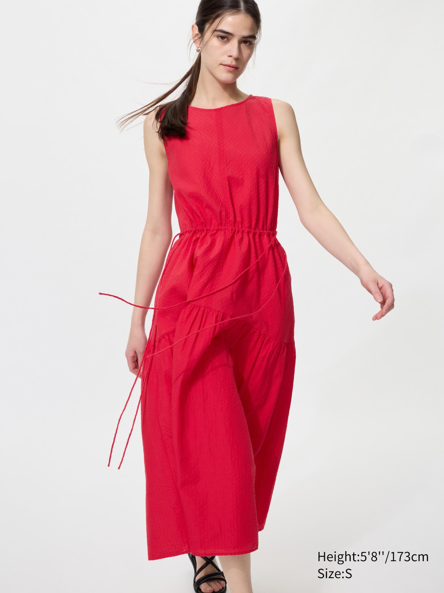 Linen Blend Tiered Dress (sleeveless)