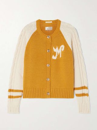 The Concert Cropped Cable and Intarsia-Knit Alpaca-Blend Cardigan