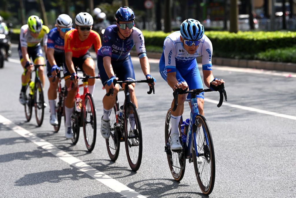 NONGLA CHINA OCTOBER 15 Zdenek Stybar of Czech Republic and Team JaycoAlUla competes in the breakaway during the 4th GreeTour of Guangxi 2023 Stage 4 a 1614km stage from Nanning to Nongla 644m UCIWT on October 15 2023 in Nongla China Photo by Tim de WaeleGetty Images