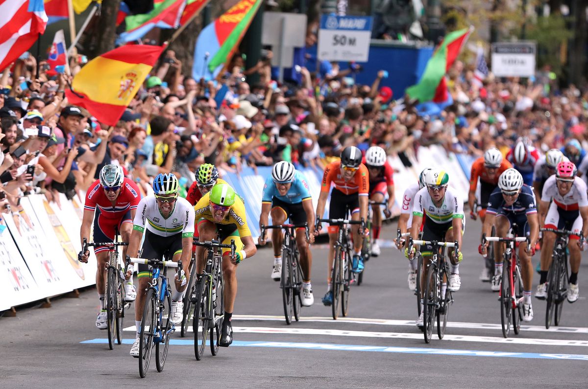 Michael Matthews sprints to second and Simon Gerrans to sixth for Australia