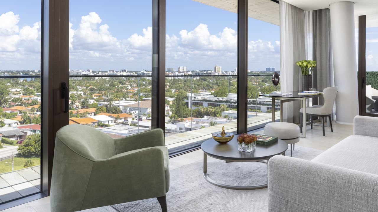 Window in the living room of the most most expensive Cryptocurrency home in Miami