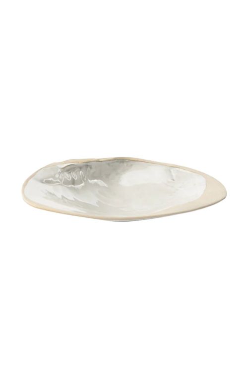 Shell-Shaped Stoneware Serving Dish