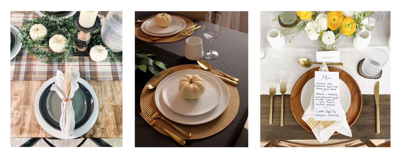 Three cute Friendsgiving table setups