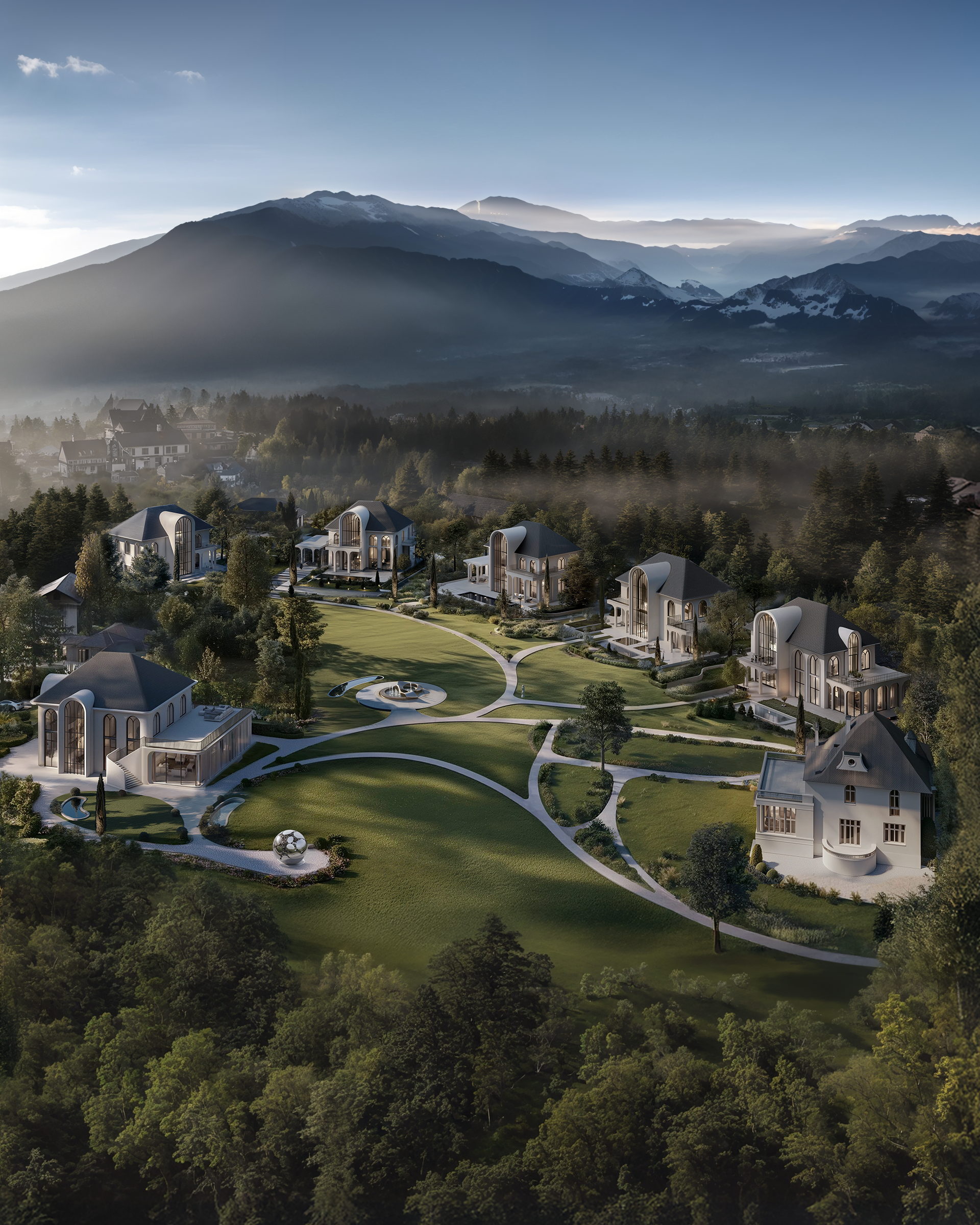 studio tim fu lake bled architecture project renders