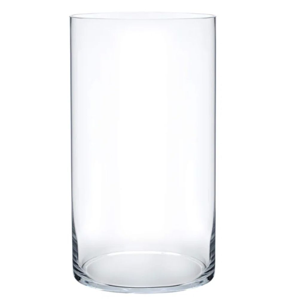 Tall glass cyclindrical vase