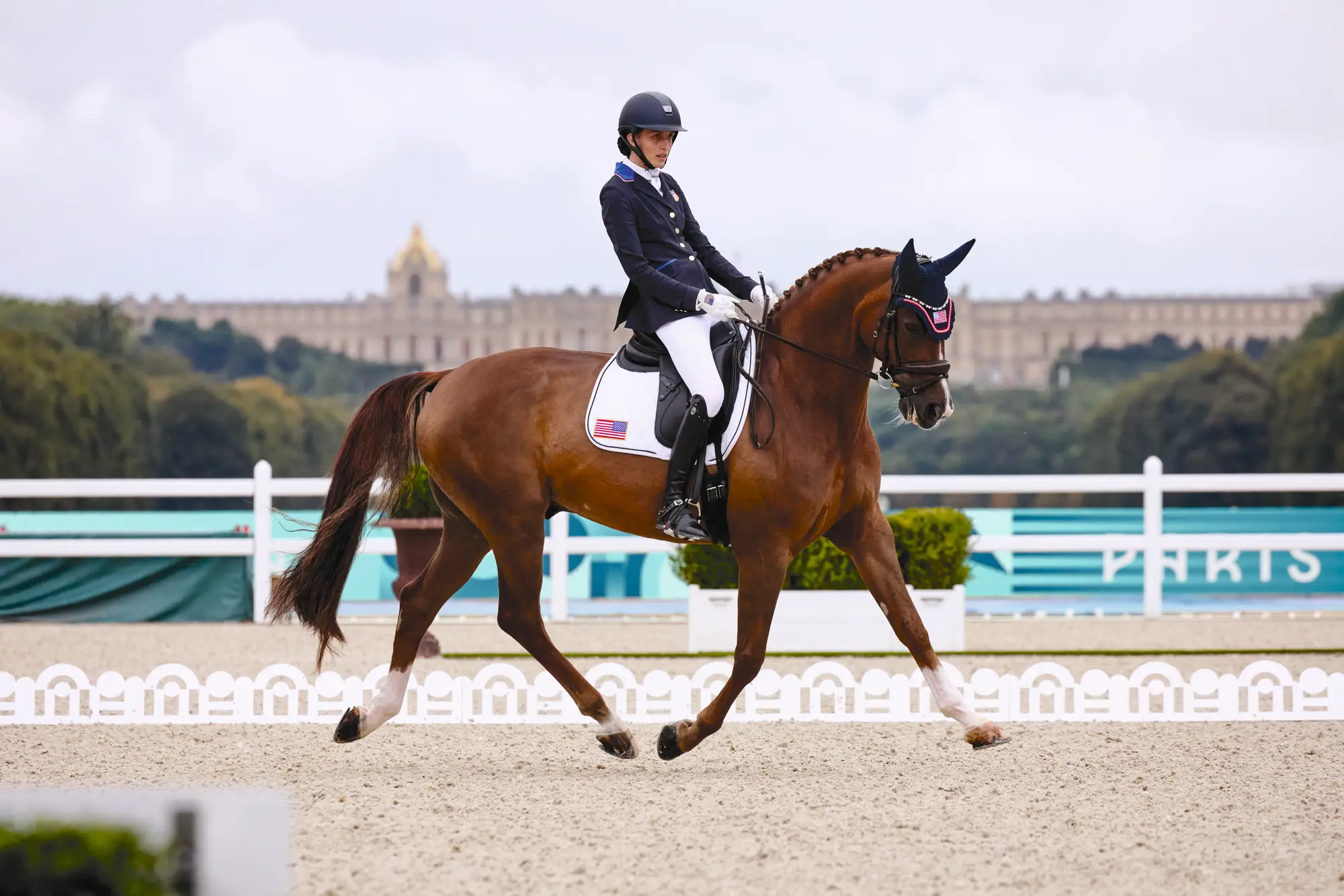 Fiona HOWARD (USA) grade 2 with Diamond Dunes. Paris 2024 Paralympics. Paradressage Individual Event - Grade II.Photo Copyright &amp;copy; FEI/Liz Gregg