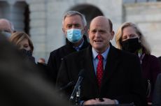 Bipartisan congressmembers celebrate coronavirus relief bill.