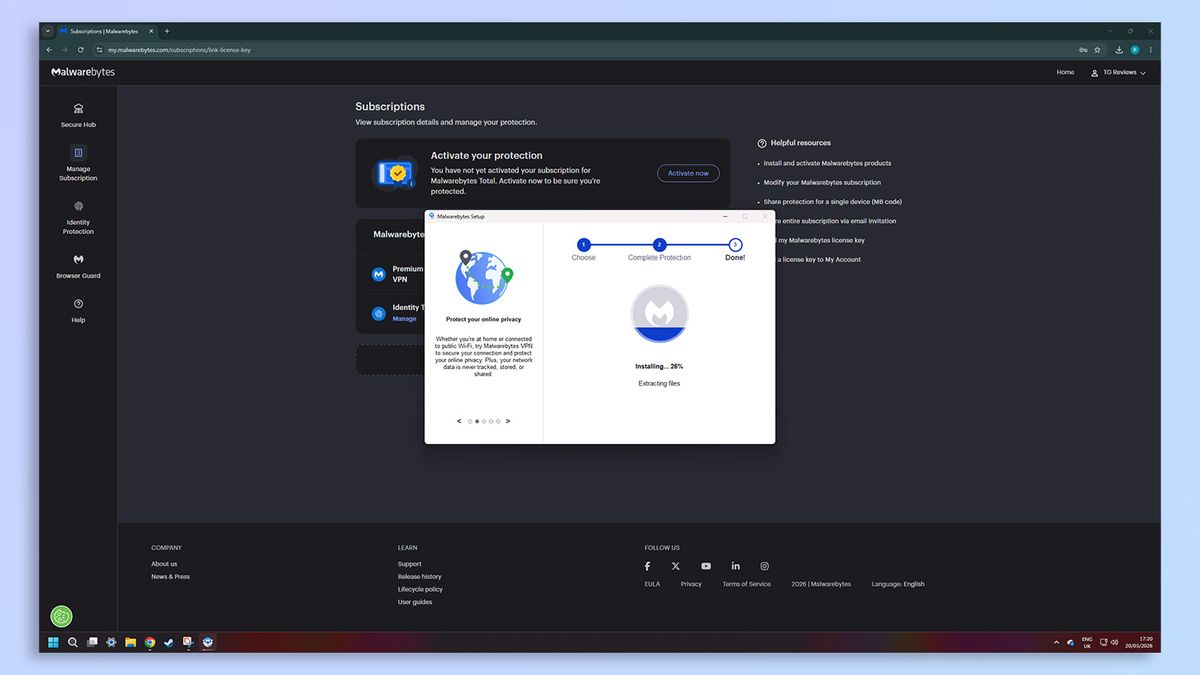 Malwarebytes antivirus software screenshot