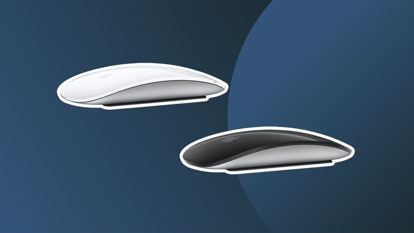 The two, black and white, Apple Magic Mouse options. 