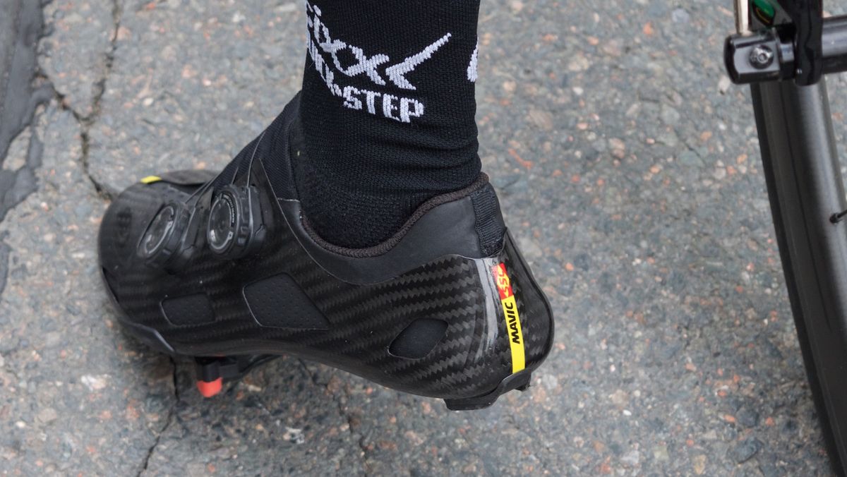 The shoes feature a one piece, carbon outer and a separate one piece inner
