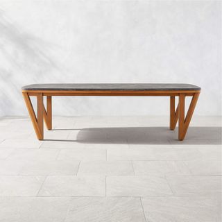 Roc Bluestone and Teak Outdoor Dining Table by Ross Cassidy