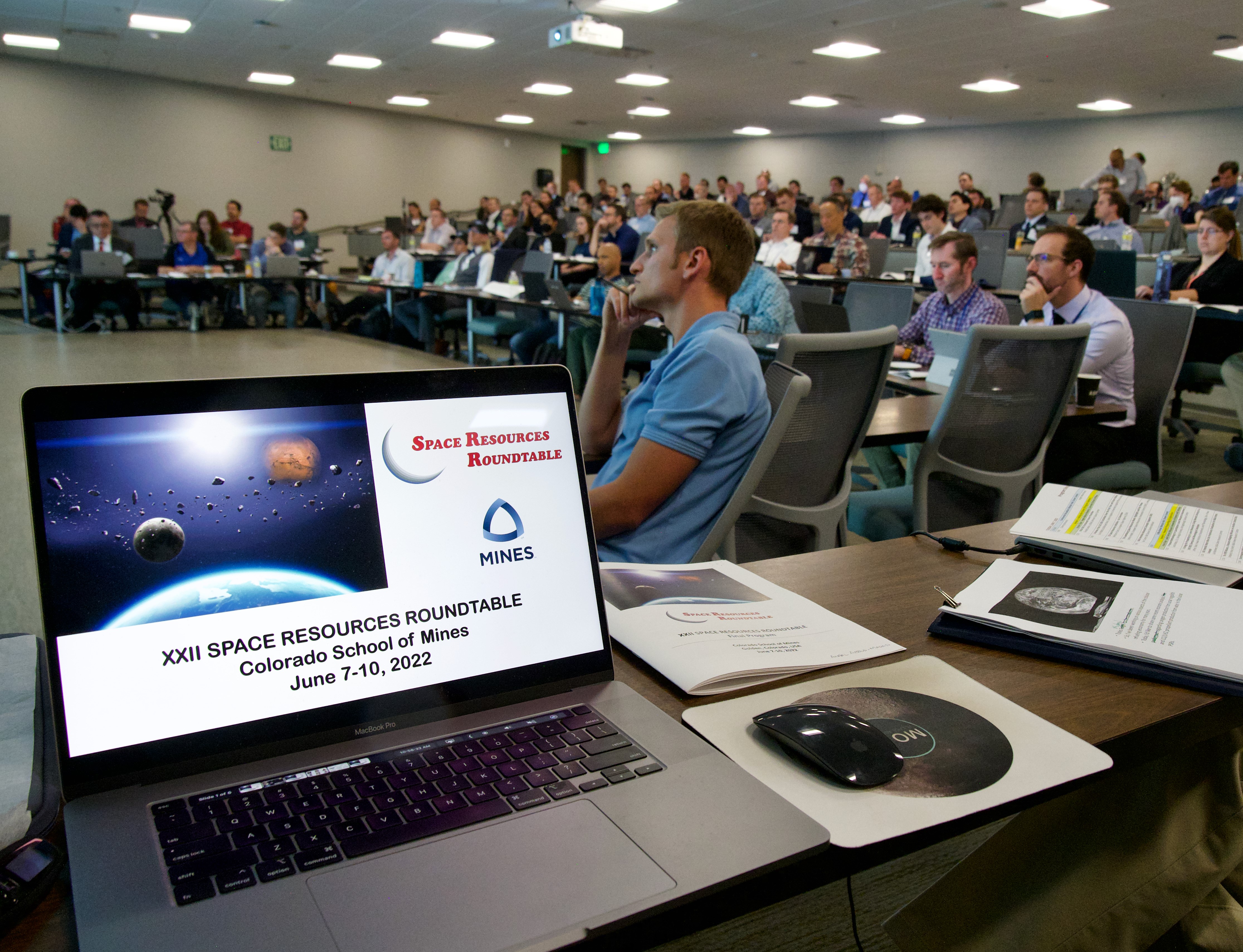 Scientists, engineers, entrepreneurs, mining and mineral industry experts, legal experts and policy makers gather together at the Colorado School of Mines to participate in the Space Resources Roundtable.