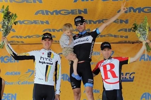 David Zabriskie (Garmin-Cerv&eacute;lo) atop the podium