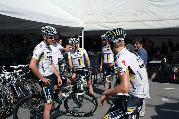 HTC-Highroad riders get ready to roll.