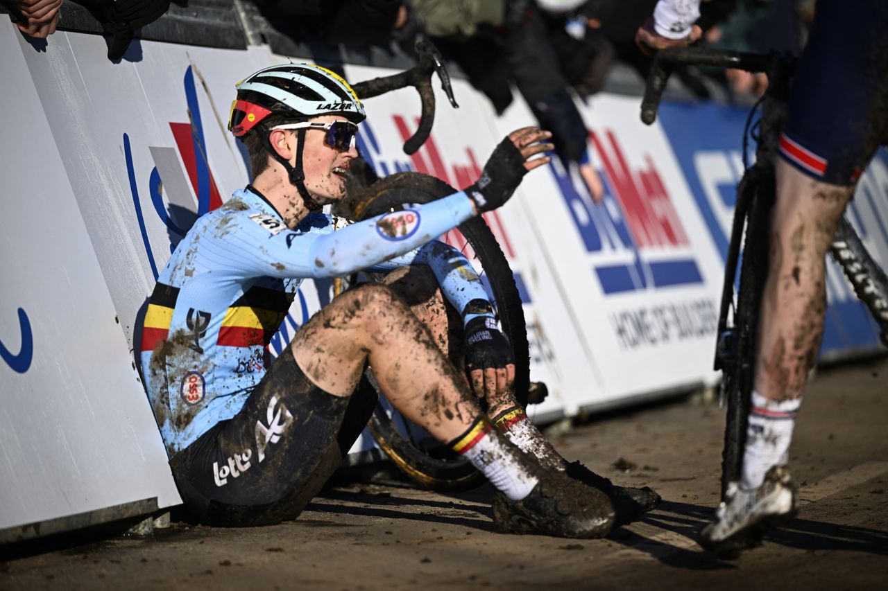Belgian Mats Vanden Eynde pictured after the junior men competition of the UCI cyclocross World Championship