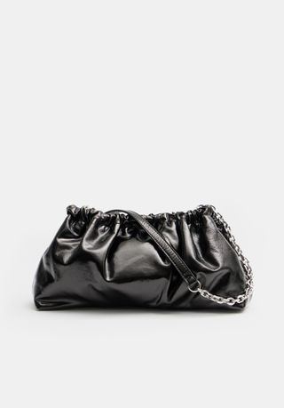 Reva Ruched Leather Clutch Bag