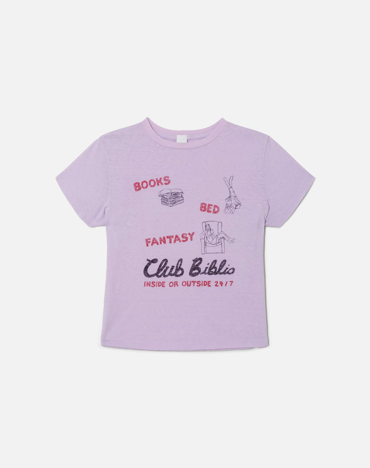 Classic "club Biblio" Tee - Baby Violet
