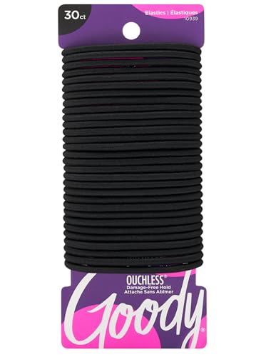 Amazon.com : Goody Ouchless Hair Elastics &amp;ndash; No Pull, No Breakage, Tangle-Free Hold for Thick, Curly, Coily &amp;amp; Textured Hair &amp;ndash; 30 Count, Black, Long-Lasting Ponytail Holders for Women &amp;amp; Men : Beauty &amp;amp; Personal Care