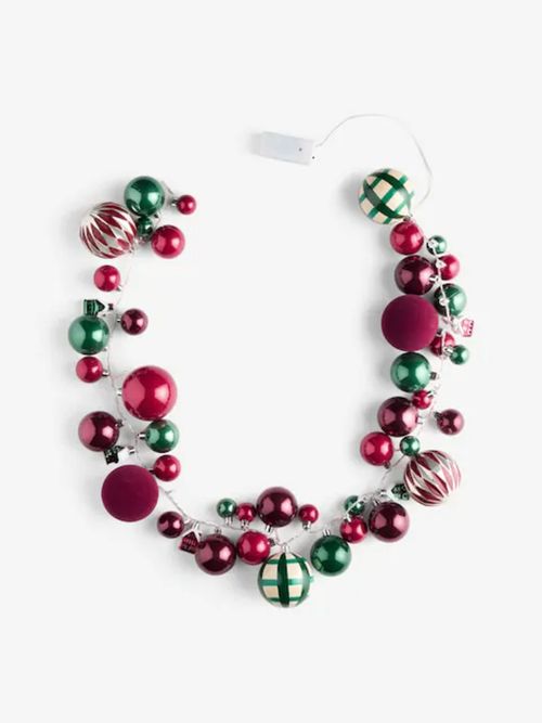 Red/green Light Up Christmas Bauble Garland