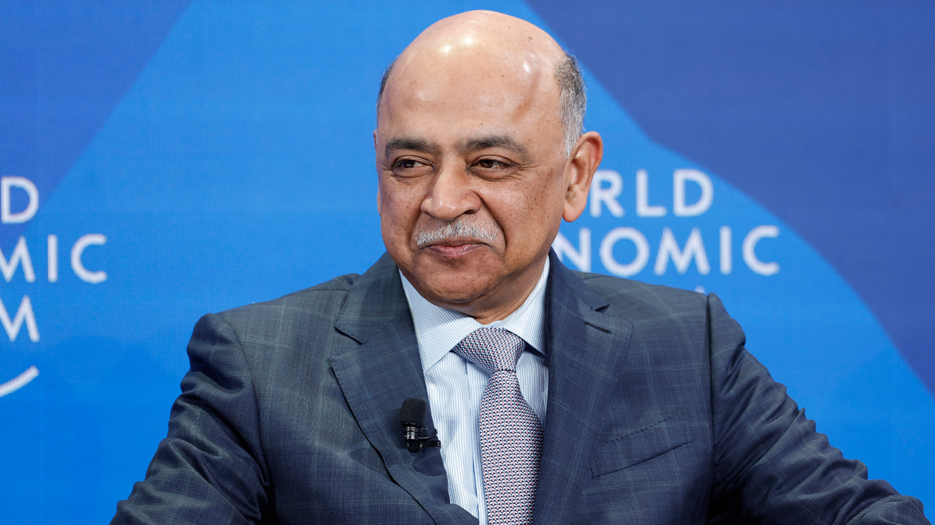 IBM CEO Arvind Krishna pictured during a panel discussion session at the World Economic Forum (WEF) in Davos, Switzerland.