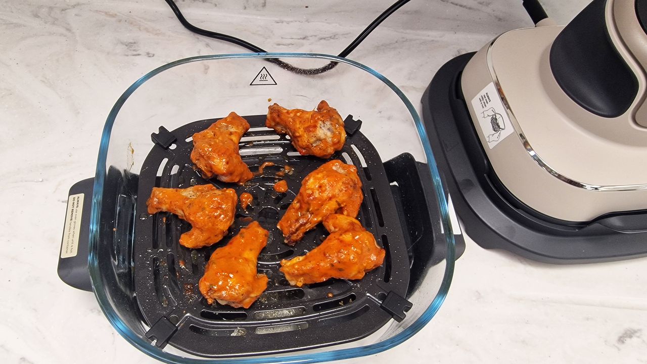 Ninja Crispi air fryer being tested in the Tom's Guide test kitchen