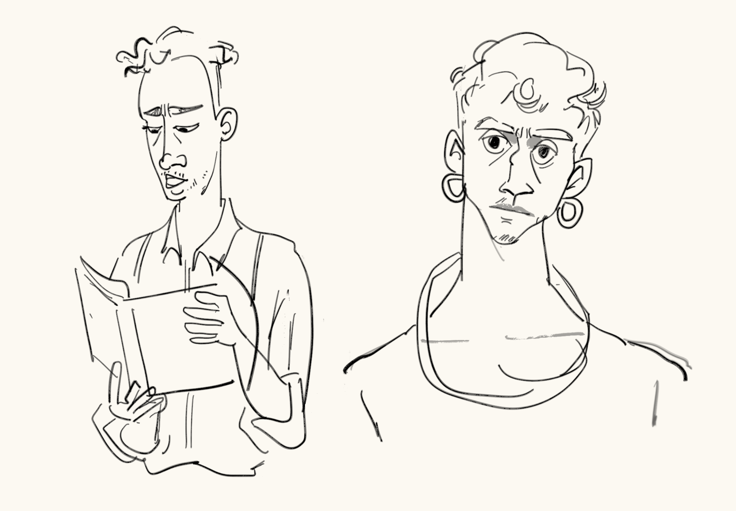 Sketches of a slim man