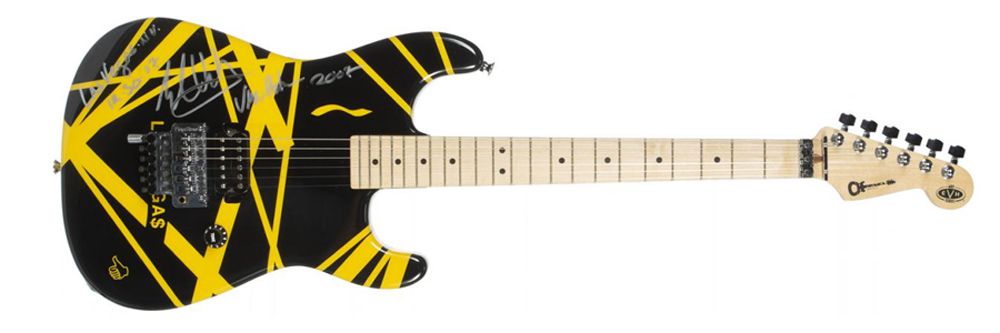 An Eddie Van Halen-played Charvel Art Series guitar