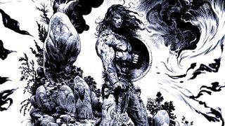 Conan the Barbarian drawing in ink