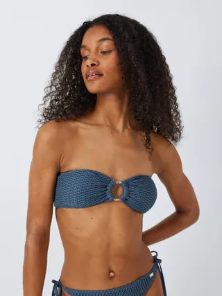 And/or Crochet Bandeau Bikini Top, Denim