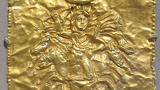 Section of a priestly crown with Helios driving a quadriga, gold, gorgippia, North Pontus, 1st century AD.