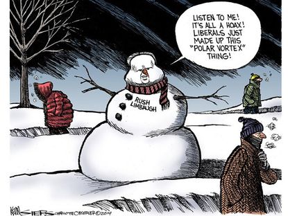 Political cartoon Rush Limbaugh climate change
