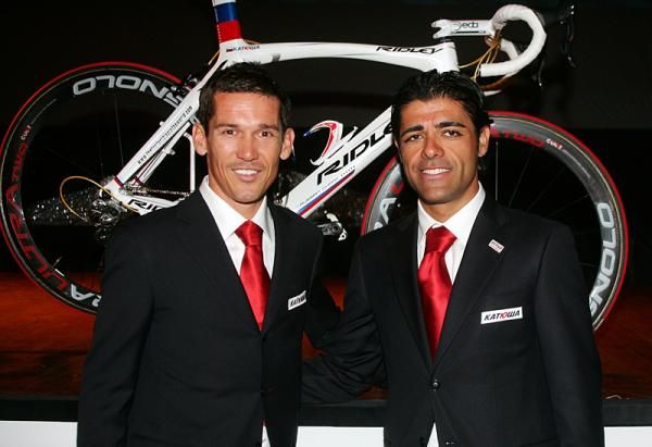 Sprinters Robbie McEwen and Danilo Napolitano.