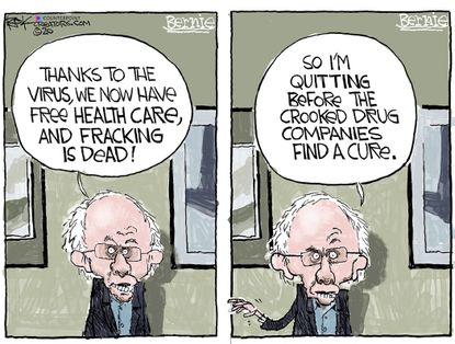 Political Cartoon U.S. Bernie Sanders coronavirus socialism