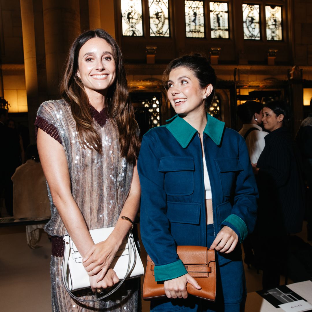 Mary Beth Barone and Emily Bader carrying Tory Burch Bags