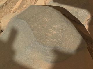 An up-close view of a Mars rock.