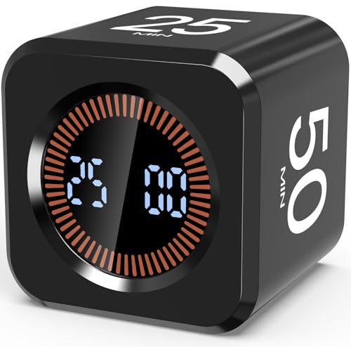 Pomodoro Timer Cube 5/10/25/50, Visual Productivity Flip Timer for Kids