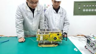 The Xiaoxiang-1-08 cubesat undergoing testing.
