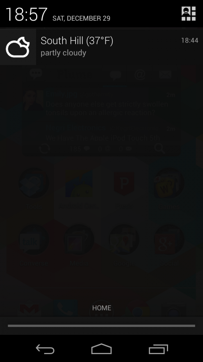 Notification Weather Collapsed