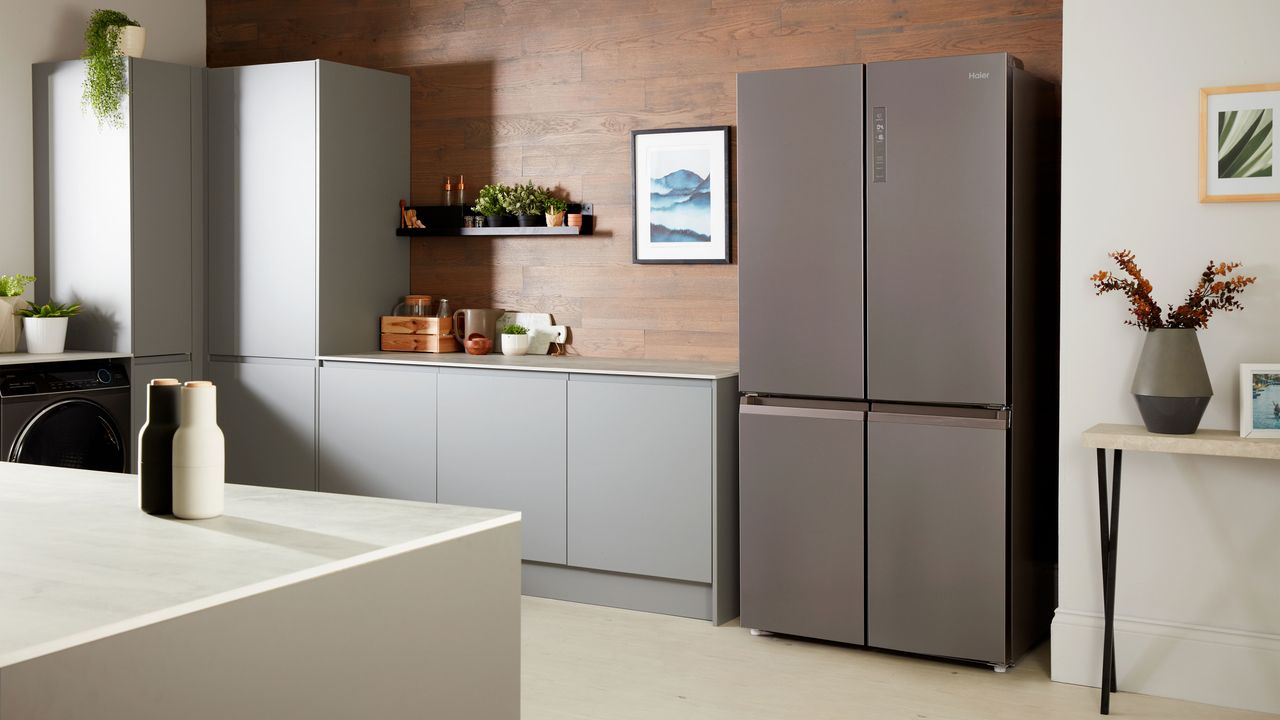 Haier fridge freezer closed in kitchen